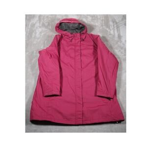 LL Bean Jacket Womens 2XL Pink Hooded Fleece Lined Parka Coat Water Resistant